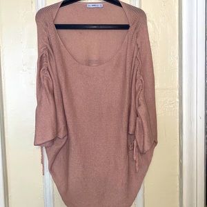 NWOT Zara knit Sweater w/ Ruched Sleeves